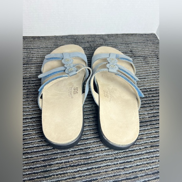 SAS Naples Slide Blue and Cream Sandals-Size 9.5 M - Picture 8 of 12